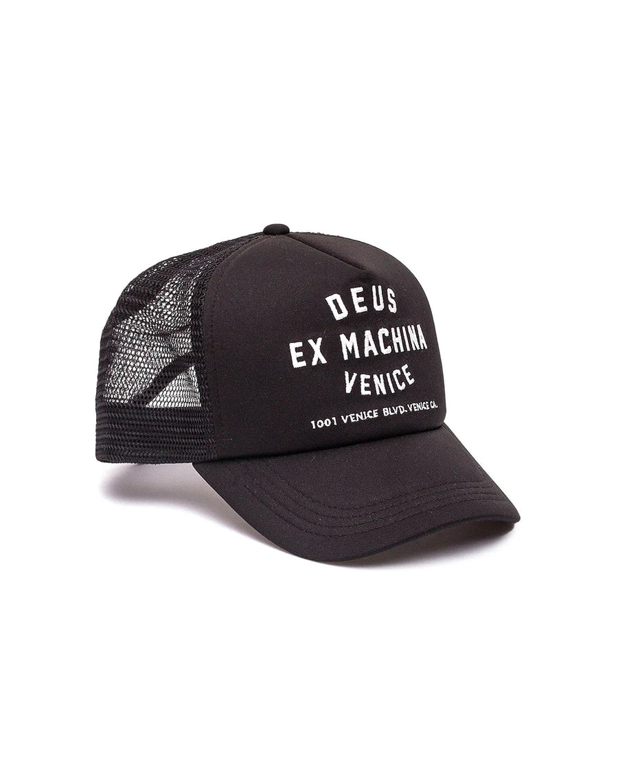 Deus Ex Machina Venice Address Trucker - Black