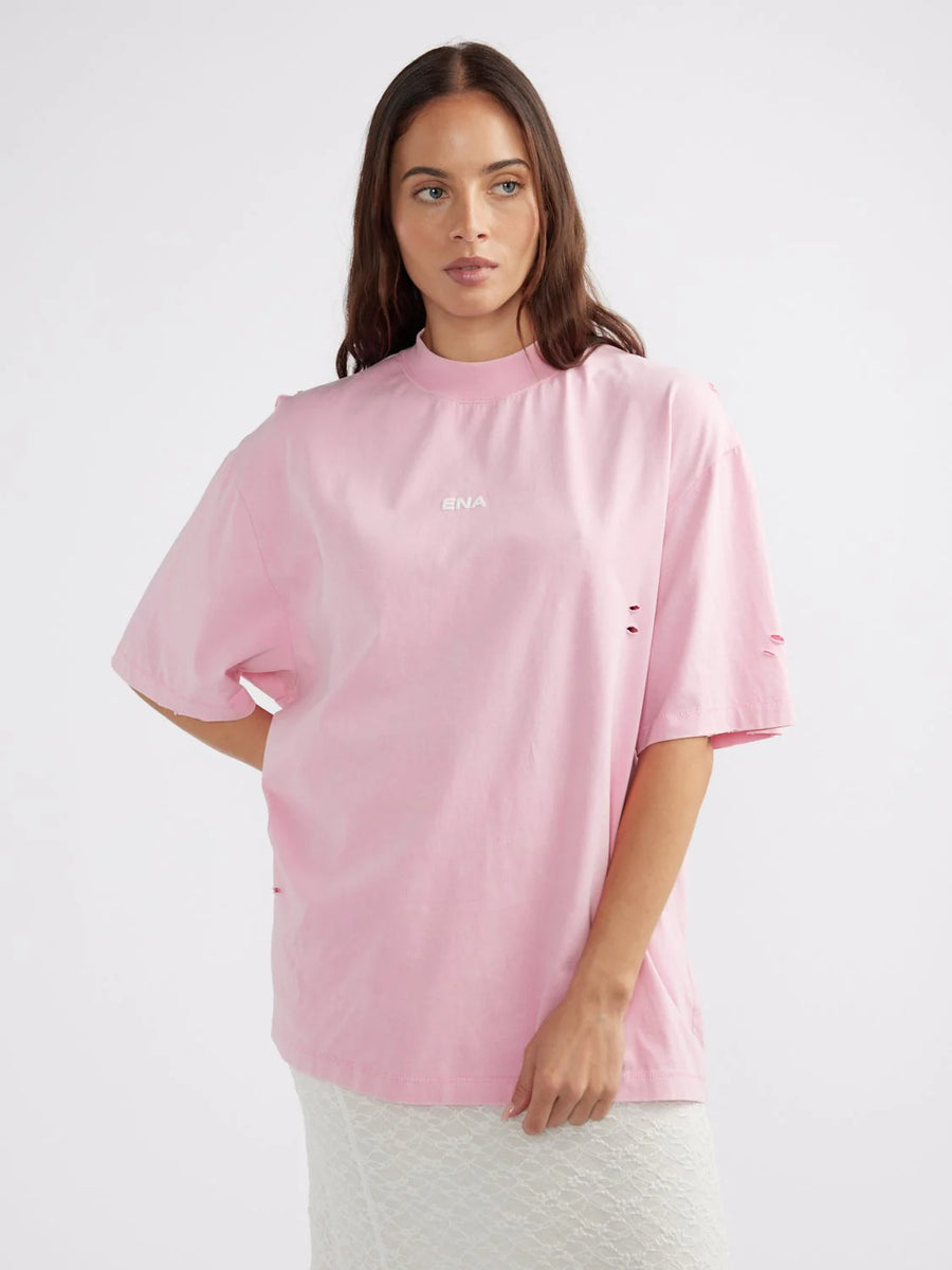 Ena Pelly Cassie Logo Tee - Washed Pink